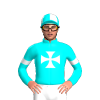 Aqua, White Maltese Cross And Armbands, Quartered Cap