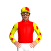 Red, Yellow And Red Stars Sleeves, Quartered Cap