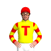 Yellow, Red T, Hooped Sleeves, Red Cap