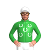 Green, White Horseshoes And Cap