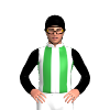 White, Green Stripes, Black Sleeves And Cap