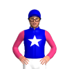 MEDIUM BLUE, WHITE STAR, PINK SLEEVES