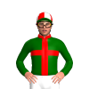 DARK GREEN, RED CROSS, RED CAP, WHITE QUARTERS , DARK GREEN PEAK, RED COLLAR