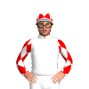 WHITE,RED DIAMOND, DIAMONDS SLEEVES, DIAMONDS CAP