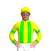 YELLOW, LIME STRIPES, YELLOW SLEEVES, LIME ARMBANDS, YELLOW CAP, LIME CUFFS