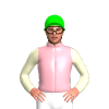 LIGHT PINK, CREAM, SLEEVES, LIME CAP