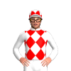WHITE, RED DIAMONDS, WHITE CAP, RED DIAMONDS