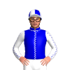 MEDIUM BLUE,WHITE SEAMS,WHITE SLEEVES, MEDIUM BLUE SEAMS,QUARTERS CAP