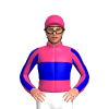 PINK, MEDIUM BLUE BAND,PINK SLEEVES,MEDIUM BLUE STRIPES 