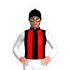 Black, Red Stripes, White Sleeves, Red Pom Pom