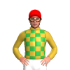 Gold, Green Checks, Red Cap