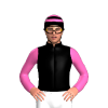 Black, Hot Pink Sleeves, White Diamond Armbands, Black And Hot Pink Hooped Cap