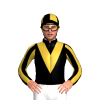 Black, Gold V, Striped Sleeves, Quartered Cap