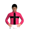 Cerise, Black Solid Cross And Cap