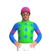 Lime Green, Blue Stars And Sleeves, Pink Armbands And Cap, Blue Star