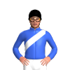 Royal Blue, White Sash, Black Cap