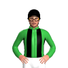 Green, Black Stripes And Cap