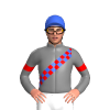 Grey, Red And Royal Blue Checked Sash, Armbands And Cap