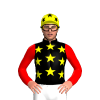Black, Yellow Stars, Red Sleeves, Yellow Cap With Black Stars