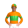 Orange, Green Band And Armbands, Quartered Cap