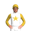 White, Gold Star, Sleeves And Cap