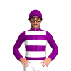 Purple, White Hoops, Purple Cap