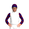 White, Winners Stall Racing logo, Navy And Maroon Checked Sleeves And Cap
