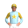 Light Blue, Gold Star, Halved Sleeves, Gold Cap, Light Blue Star