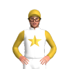 White, Old Gold Star, Sleeves And Cap