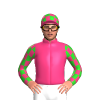 Fluorescent Pink, Lime Green Check Sleeves And Cap