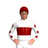 White, Maroon Band, White Sleeves, Maroon Stars And Cap