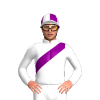 White, Purple Sash And Quartered Cap