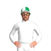 White, Emerald Green Quartered Cap