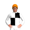 White, Black Quarters, Orange Cap