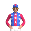 Royal Blue, White Stars, Cerise Stripe and Sleeves, Royal Blue Cap, Cerise Stripe