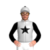 Silver, Black Star, Sleeves, Silver Cap, Black Pom Pom