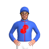 Royal Blue, Red Dice And Seams