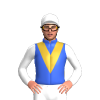 Royal Blue, Gold Vee, White Sleeves And Cap