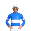 Electric Blue, White Hexagon Motif, Double Bands And Armbands, Hexagon Motif Cap