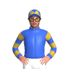 Royal Blue, Gold Diamond, Hooped Sleeves, Diamonds Cap