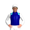 Navy Blue, Turquoise Epaulettes, White Sleeves And Cap