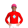 RED, SKY BLUE DIAMOND BAND, RED SLEEVES, SKY BLUE DIAMOND, Pink cap