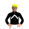 BLACK, WHITE ZIGZAG CHEVRON, Yellow cap