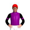PURPLE, BLACK SLEEVES, PURPLE ARMBAND, Red cap