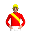 RED, YELLOW RIGHT SASH, Yellow cap