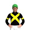 BLACK, YELLOW CROSSED SASH, ARMBAND, Green cap