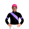 BLACK, MEDIUM PURPLE RIGHT SASH, ARMBANDS, Pink cap