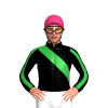 BLACK, GREEN RIGHT SASH, BLACK SLEEVES, GREEN STRIPE, Pink cap