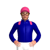 Navy Blue, Pale Pink Epaulettes And Cap