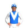 Blue, White V And Sleeves, Checked Cap